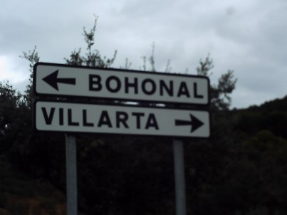 Cartel Dirección Bohonal o Villarta de los Montes.