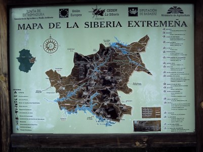 Mapa de La Siberia Extremeña y su entorno.